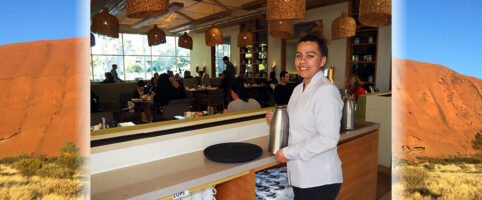 indigenous job seeker working at ayers rock resort restaurant