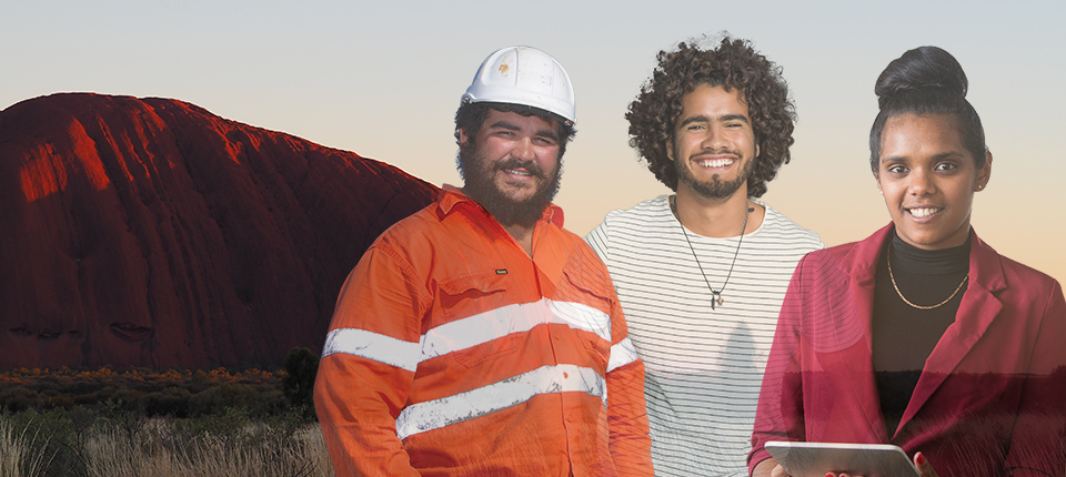Aboriginal Job Seekers in front of Uluru