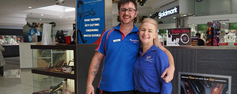 Dom and Jeanine at Mr Minit